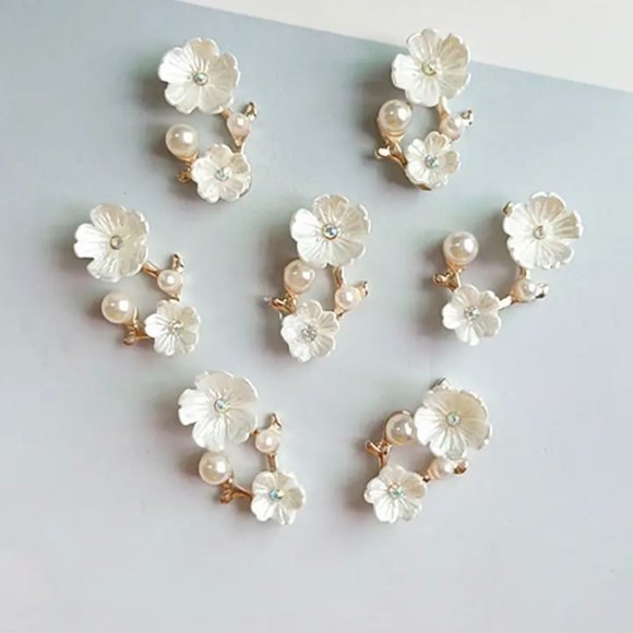Fashion Jewelry Jewelry - 10 PCS 1.7x2cm 1.5x2.5cm Fashion Metal Alloy Imitation Pearl Flowers Charm